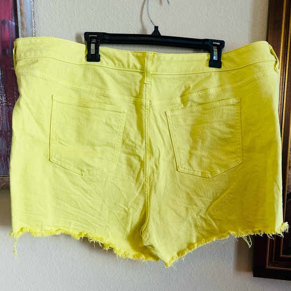 Torrid Neon Yellow Distressed Button Down Shorts - Picture 2 of 2